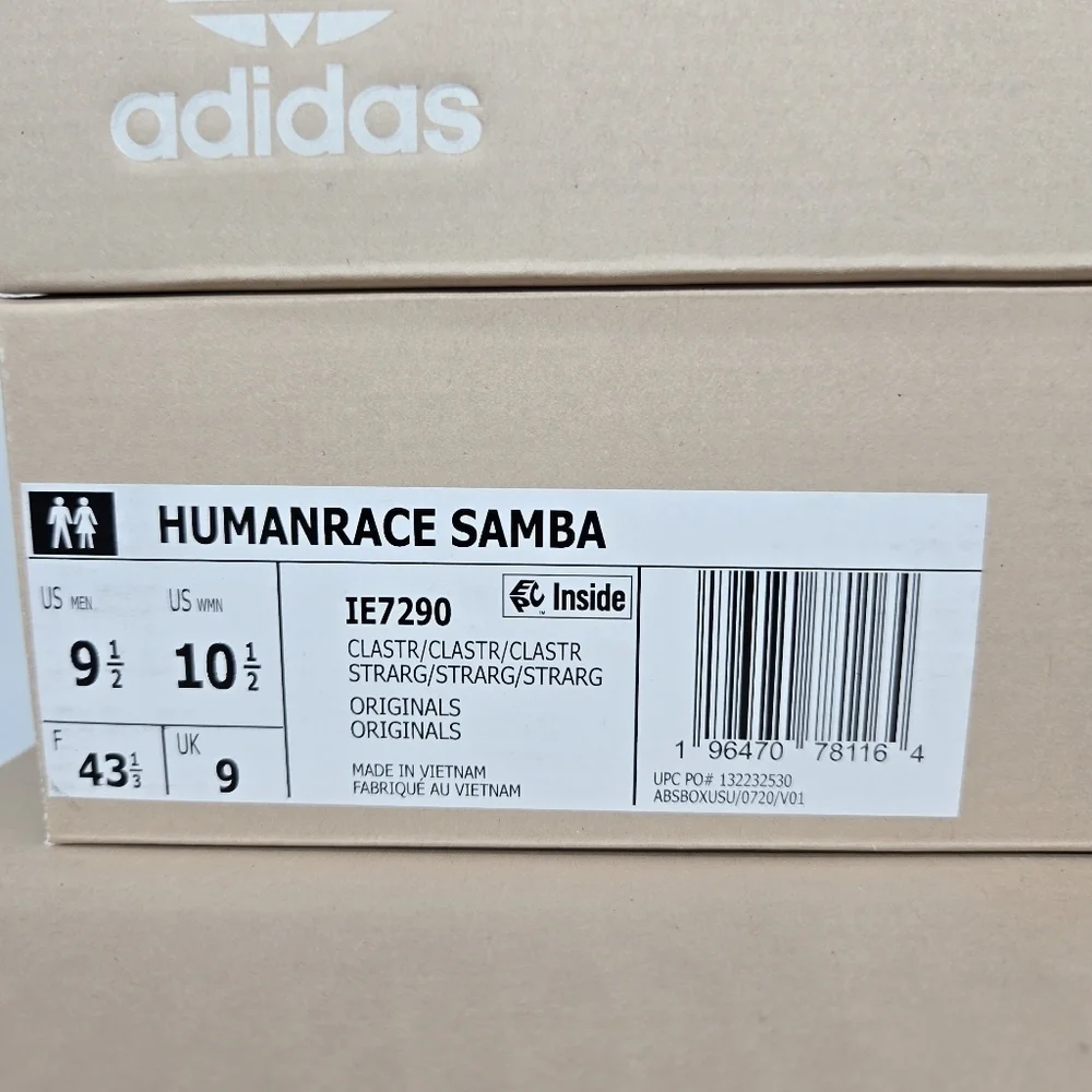 New adidas Pharrell x Samba Human Race 'Terracotta' Men's Shoes Size 9.5